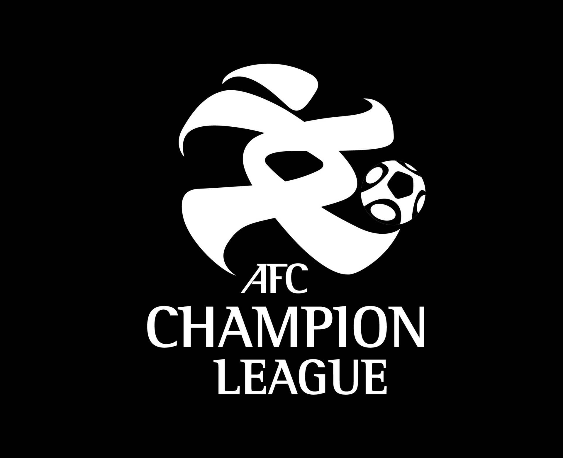 Afc Champions League Logo With Name White Symbol Football Asian