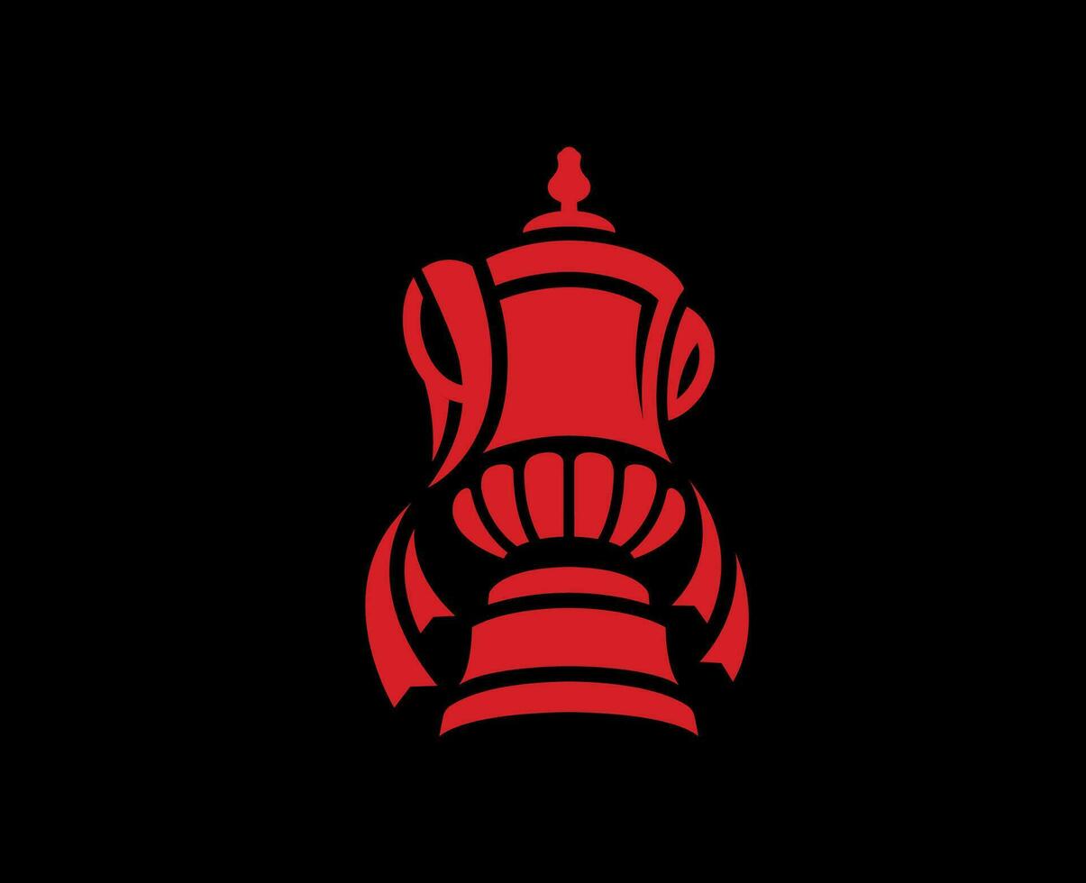 Emirates Fa Cup Logo Red Symbol Abstract Design Vector Illustration With Black Background