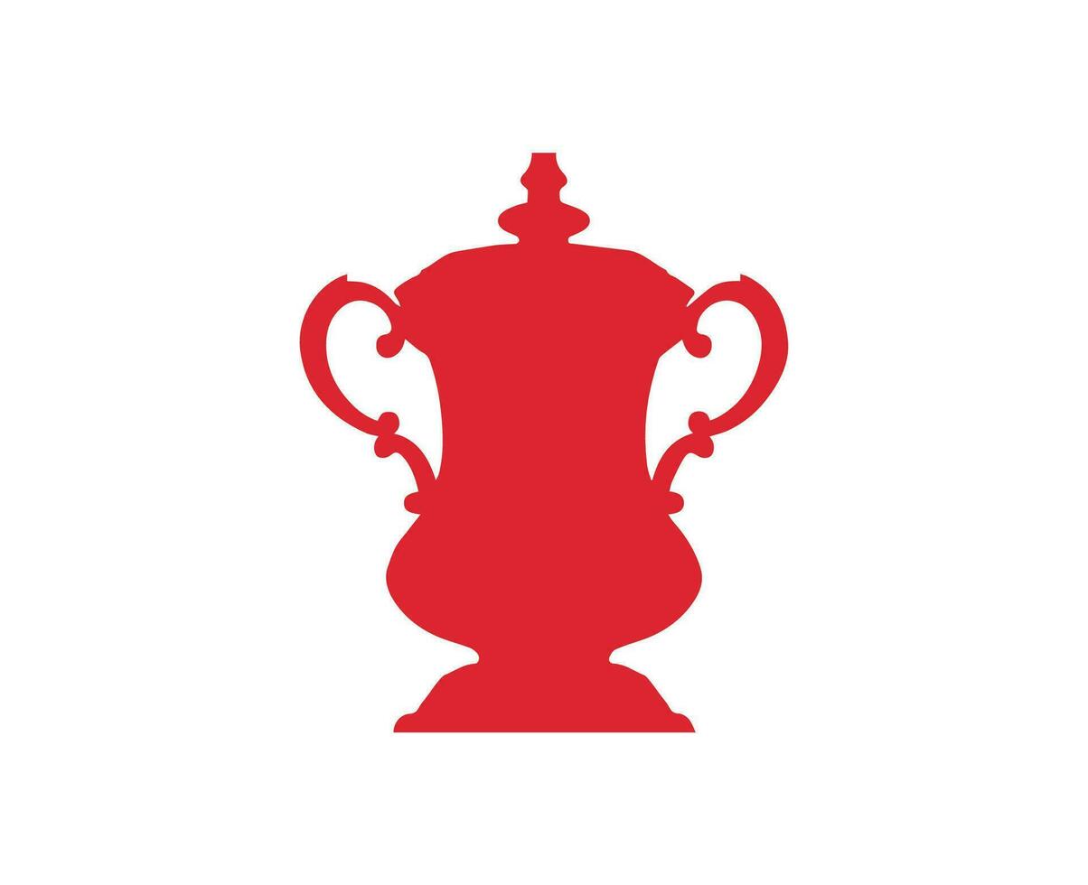 Emirates Fa Cup Trophy Logo Red Symbol Abstract Design Vector Illustration