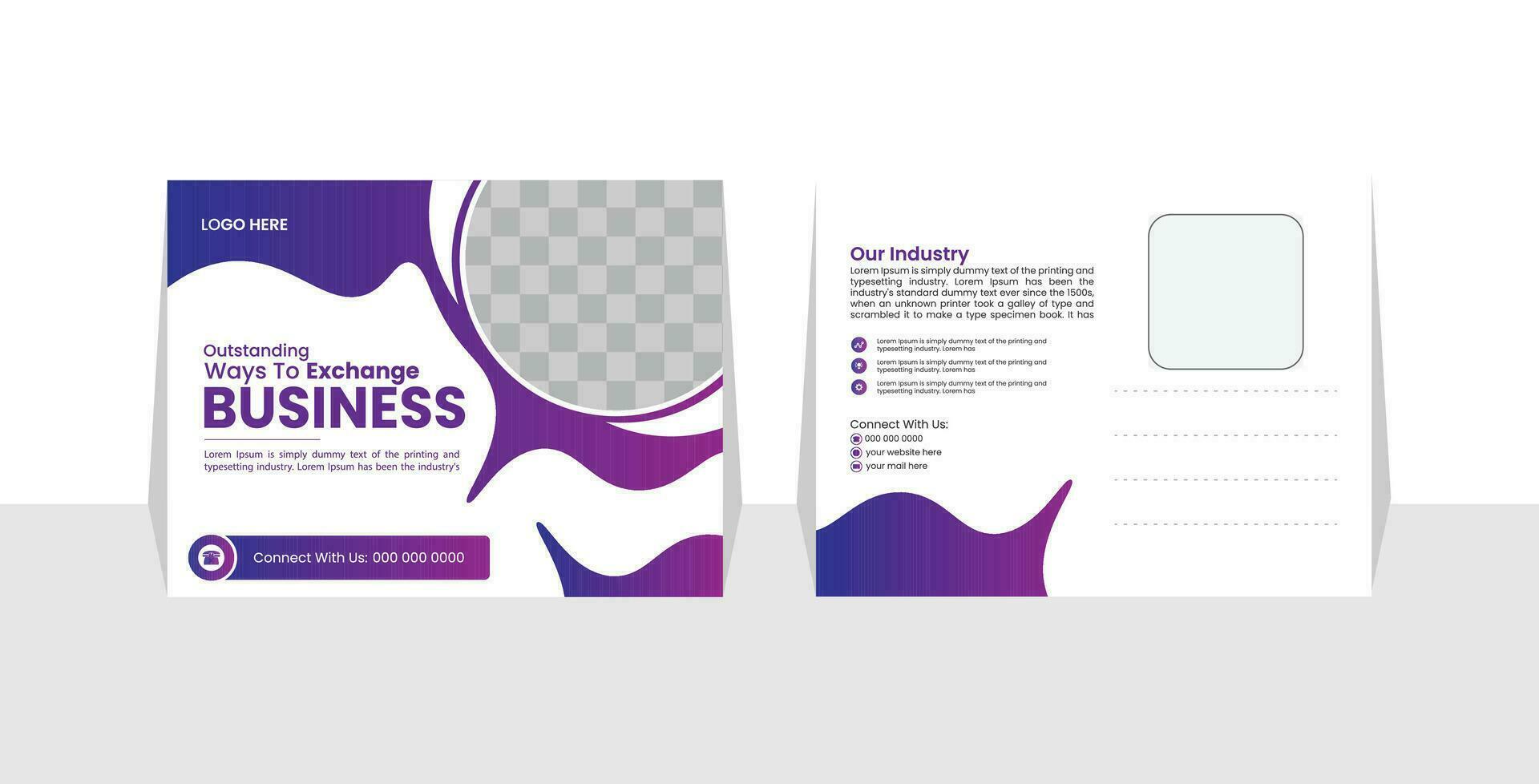 Corporate postcard design template. amazing and modern postcard design. stylish corporate postcard design vector