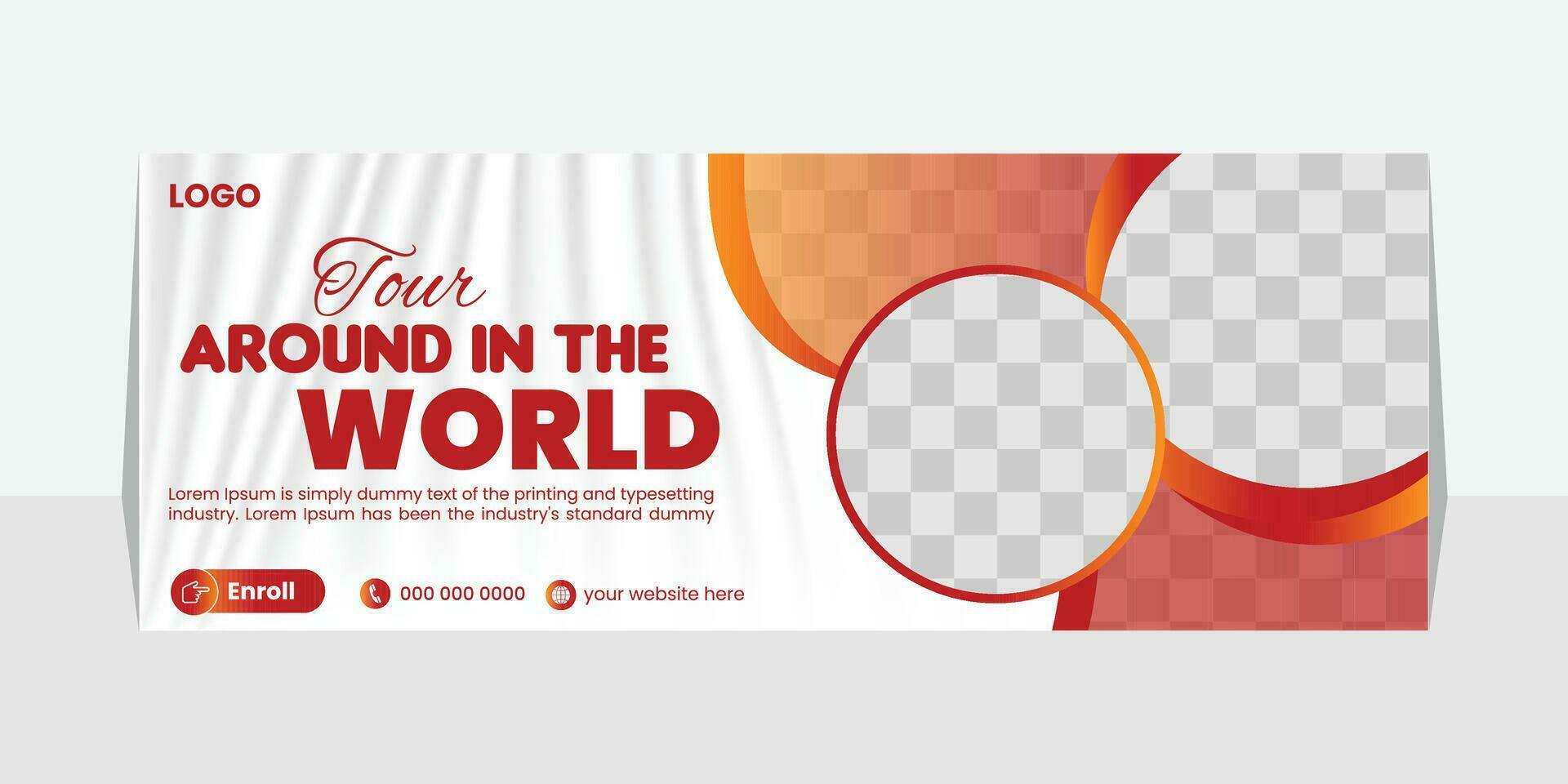 travel social media cover design or web banner vector
