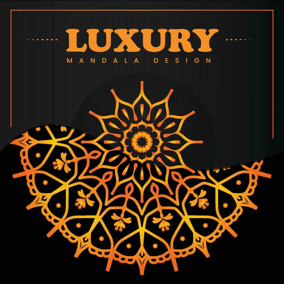 fondo de mandala de lujo con patrón arabesco dorado estilo este islámico árabe.mandala decorativa para impresión, póster, portada, folleto, volante, pancarta. vector