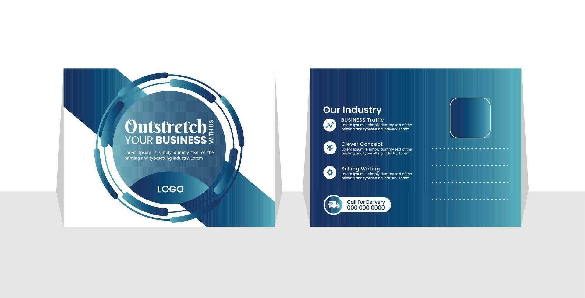 Corporate postcard design template. amazing and modern postcard design. stylish corporate postcard design vector