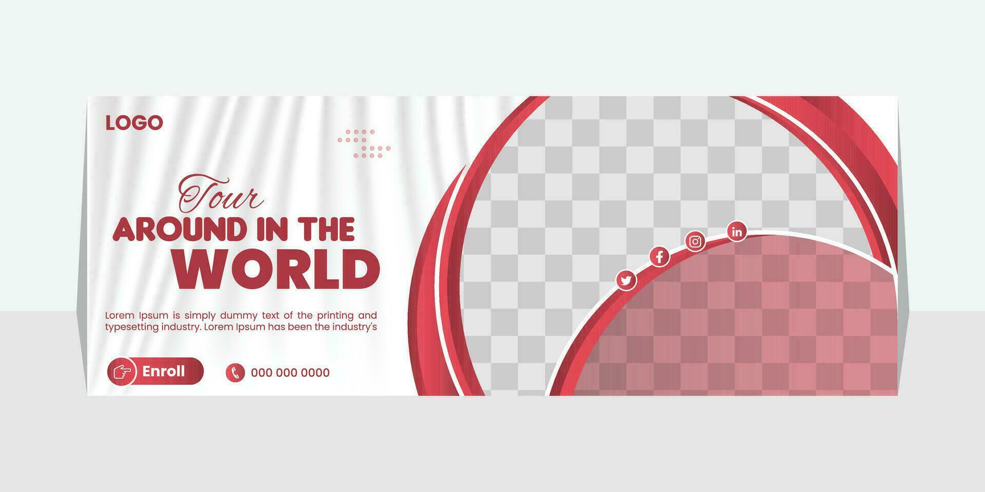 travel social media cover design or web banner vector