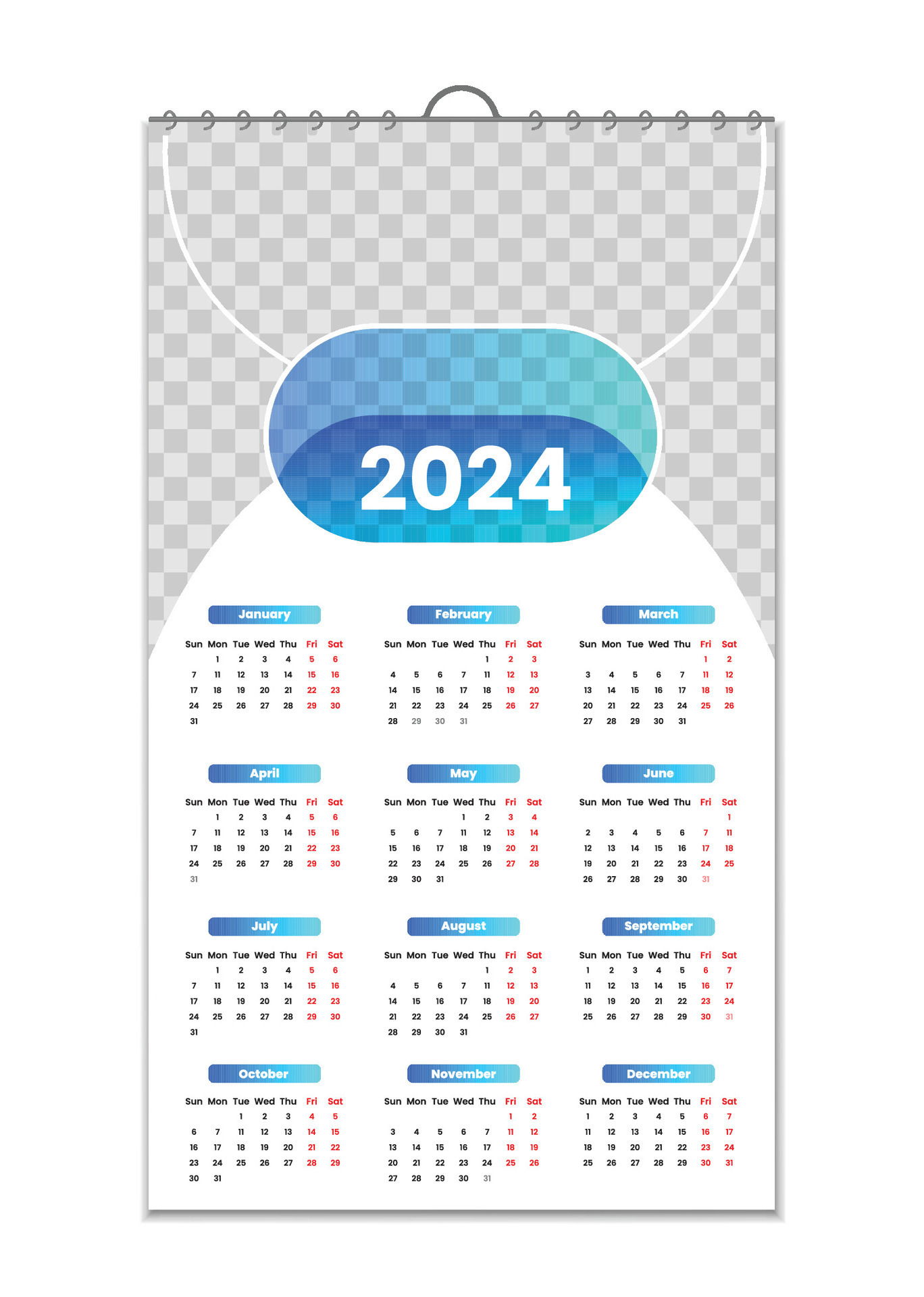 Calendar 2024 Template, Monthly Calendar Template for 2024 Year. Wall  Calendar 2024, Calendar in a Minimalist Style Stock Vector - Illustration  of june, clean: 238122995