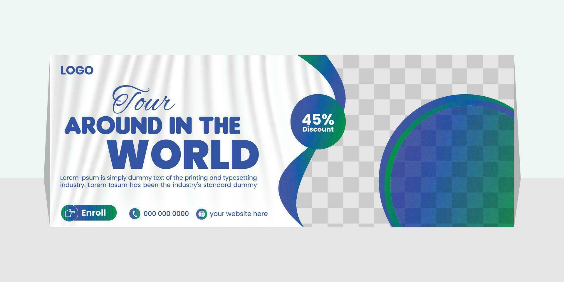 travel social media cover design or web banner vector