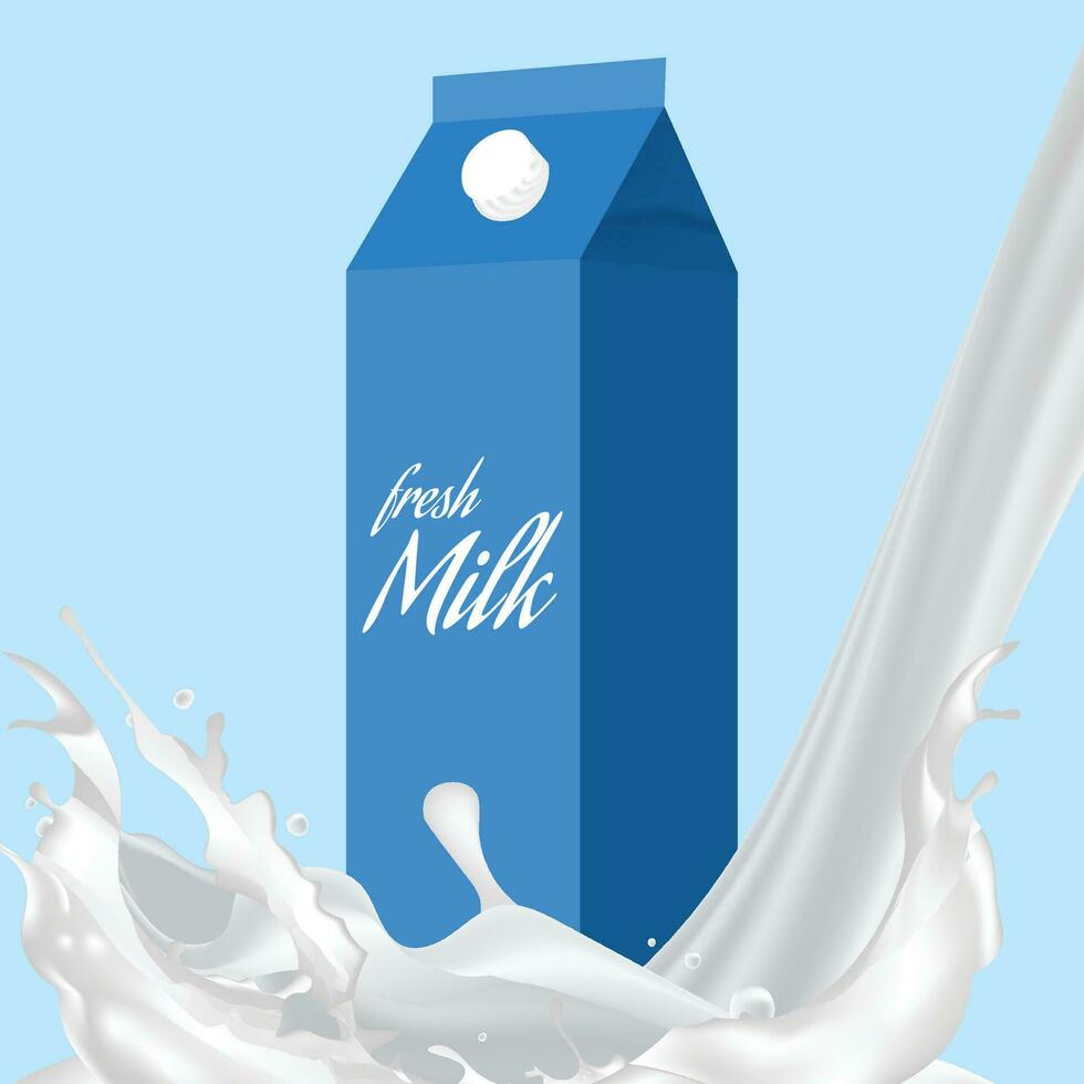 Milk Carton Box. 3d Rendering vector