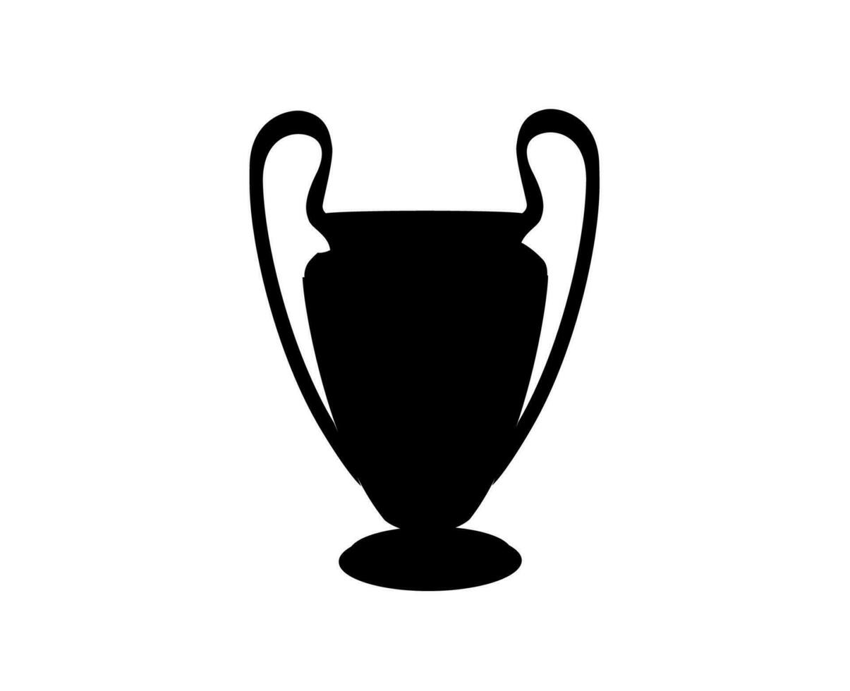 Champions League Trophy Logo Black Symbol Abstract Design Vector Illustration