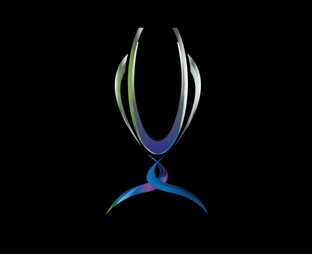 Super Cup Logo Symbol Abstract Design Vector Illustration With Black Background