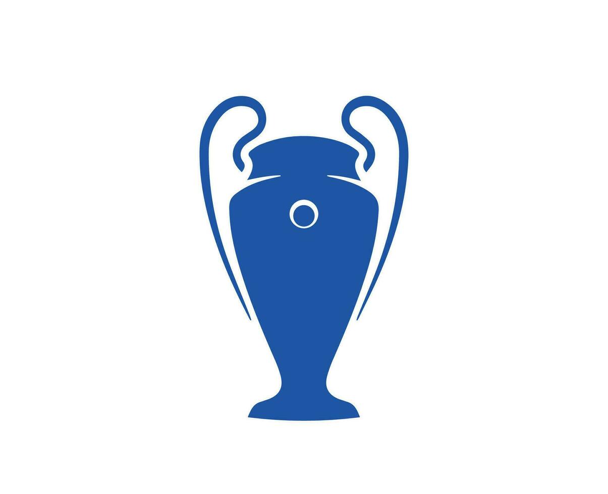 Champions League Trophy Blue Symbol Logo Abstract Design Vector Illustration