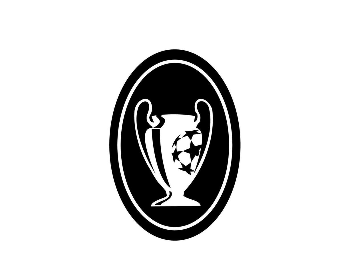 campeones liga Europa trofeo logo negro símbolo resumen diseño vector ilustración