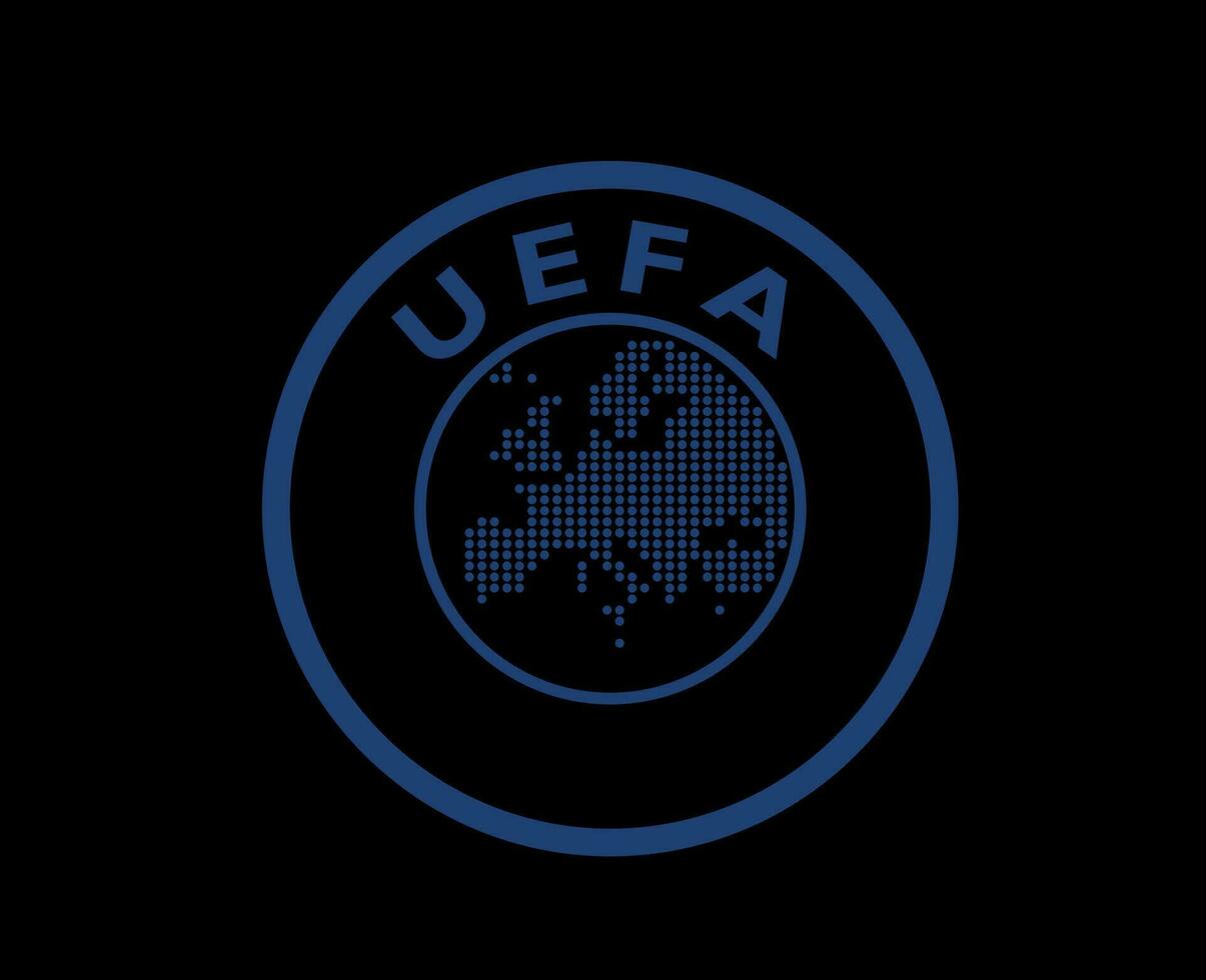 Uefa Europe Logo Blue Symbol Abstract Design Vector Illustration With Black Background
