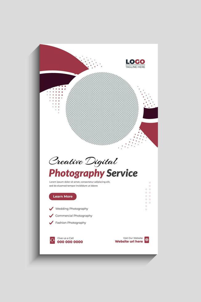 Digital Photography Services Social Media Story Template vector