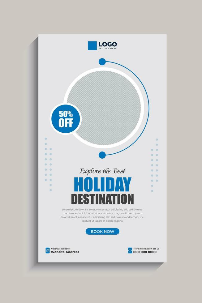 Travel and Tourism Social Media Story Template vector