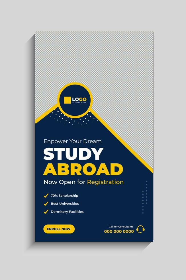 Study Abroad Social Media Story Template vector