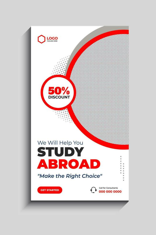 Study Abroad Social Media Story Template vector