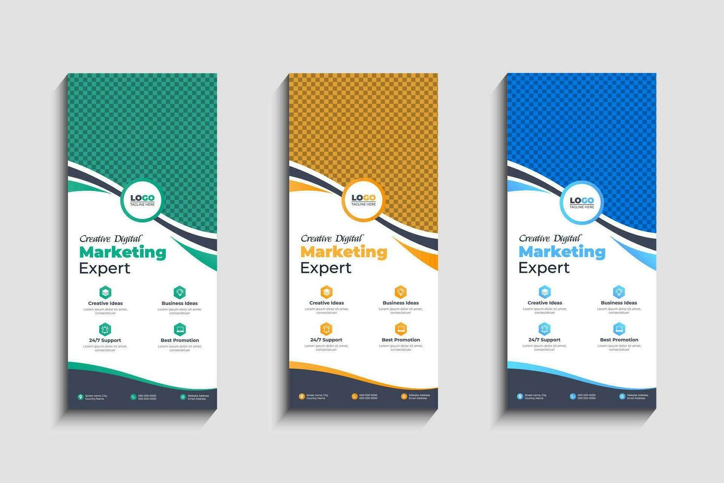 Digital Marketing Business rack card or dl flyer templates vector