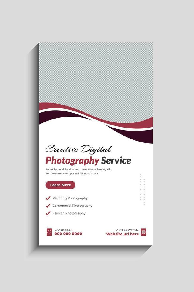 Digital Photography Services Social Media Story Template vector