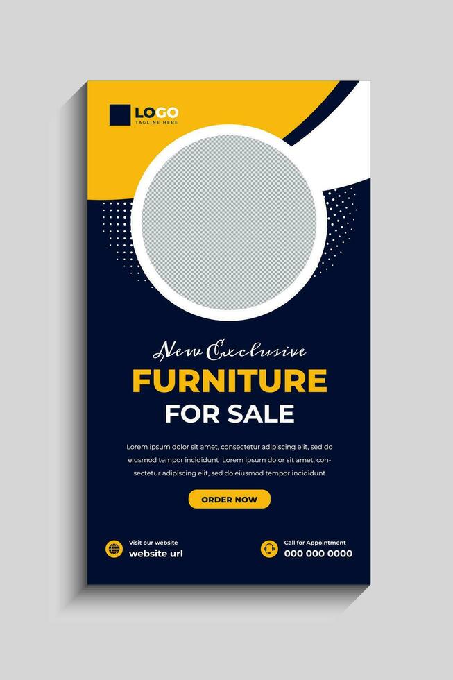 Modern Furniture Sale Social Media Story Template vector