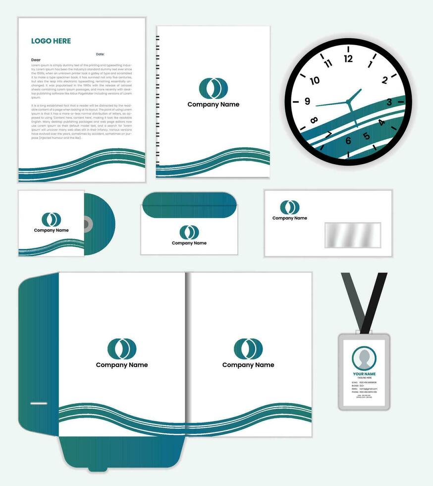 Brand Identity Mock-Up of stationery set design. Business office stationary template vector