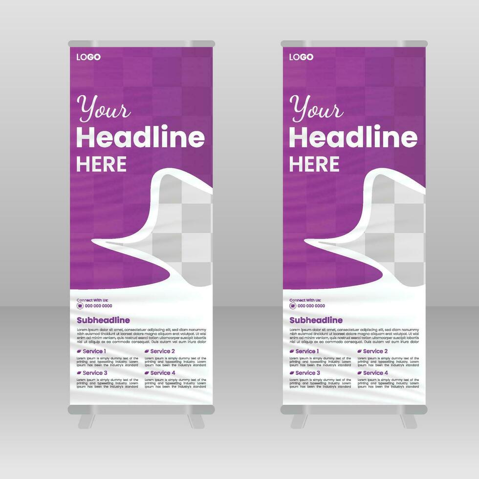 Corporate Business Roll up Banner Design,Vector Banner Template, Corporate Identity Print Template Free Vector