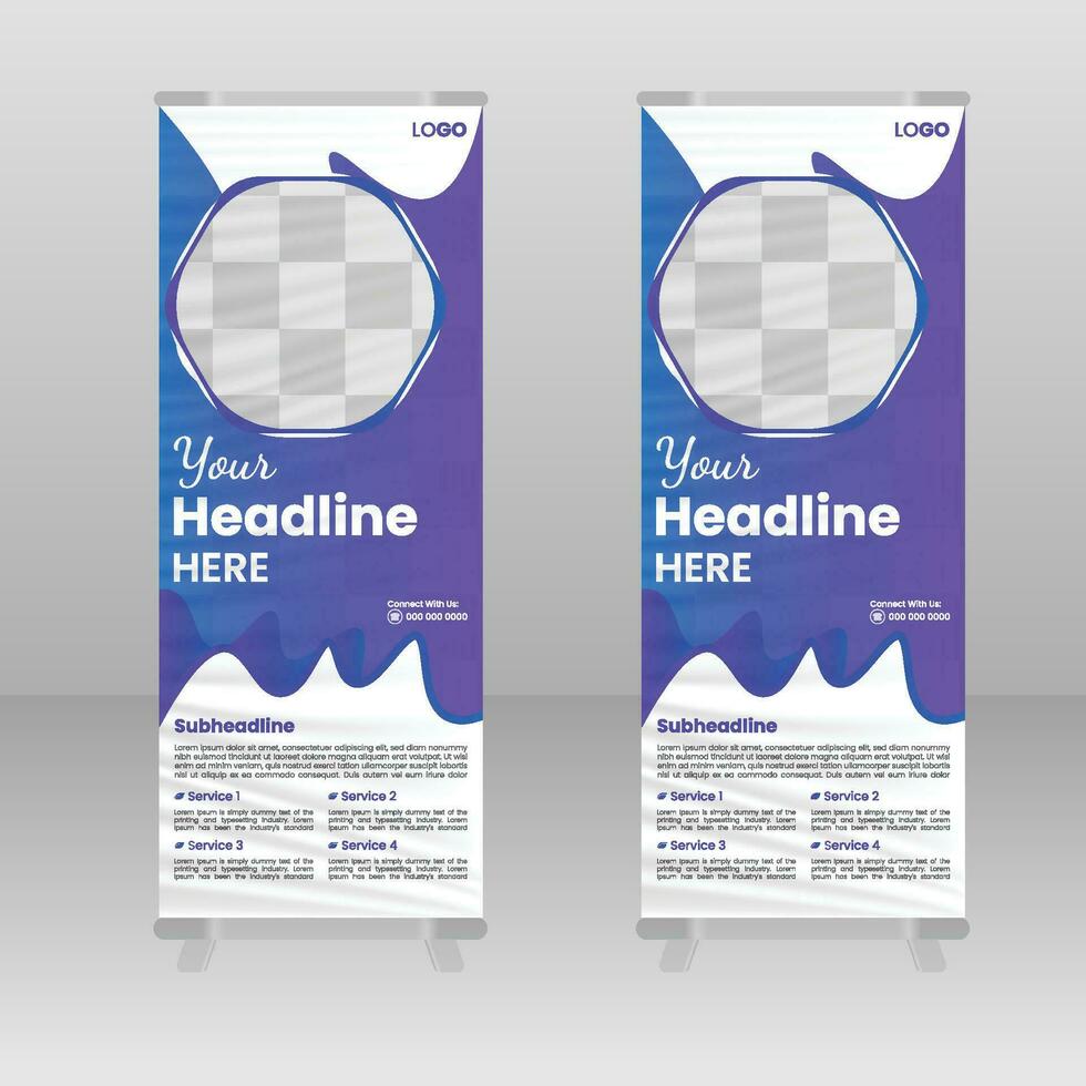 Corporate Business Roll up Banner Design,Vector Banner Template, Corporate Identity Print Template Free Vector
