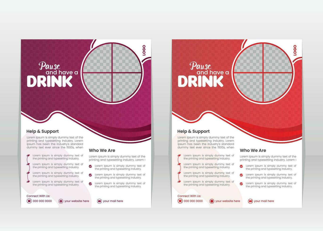 Flyer Design Templates for summer drink  Pro Vector