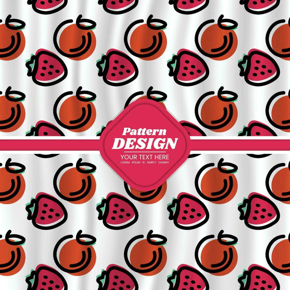 fruit pattern background design vector