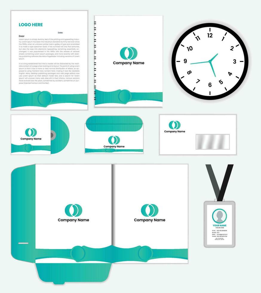 Brand Identity Mock-Up of stationery set design. Business office stationary template vector
