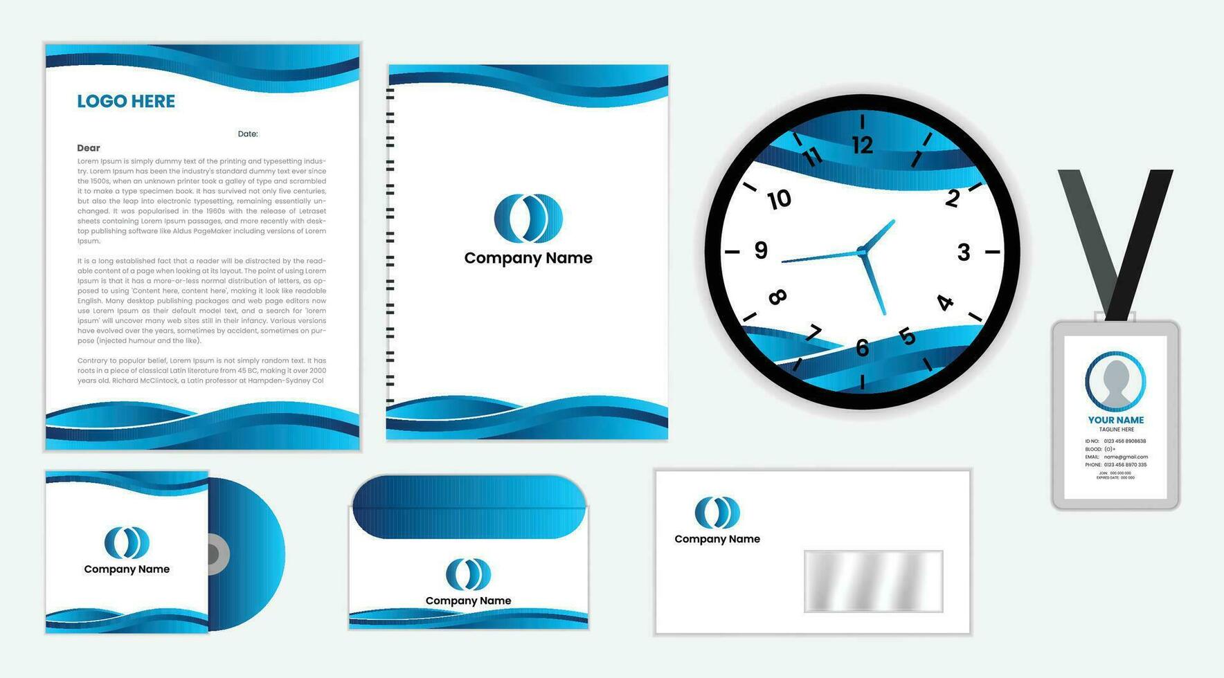 Brand Identity Mock-Up of stationery set design. Business office stationary template vector