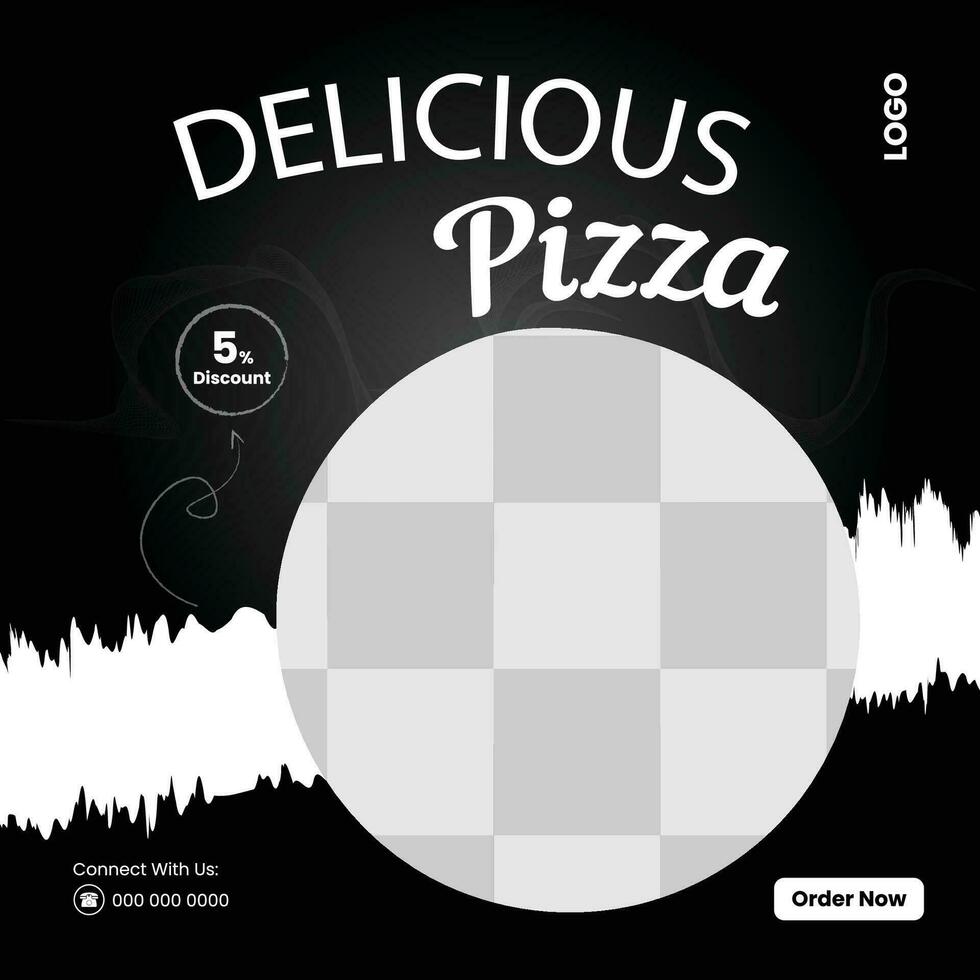 Social media food menu post template design. Editable social media square banner for restaurant and culinary promotion.  Vector illustration. Pro Vector