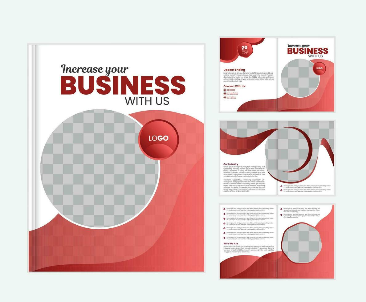 Corporate brochure design, Business 8 page brochure template, Creative brochure design, Modern Company profile, Blue color, Pro vector Pro Vector