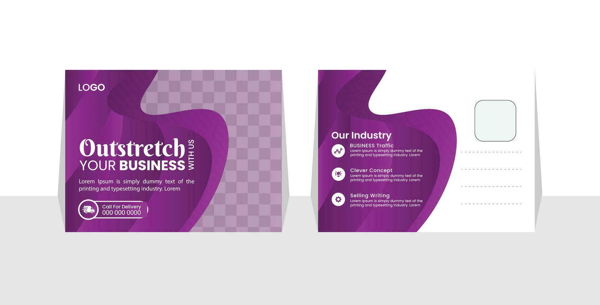 Corporate postcard design template. amazing and modern postcard design. stylish corporate postcard design vector
