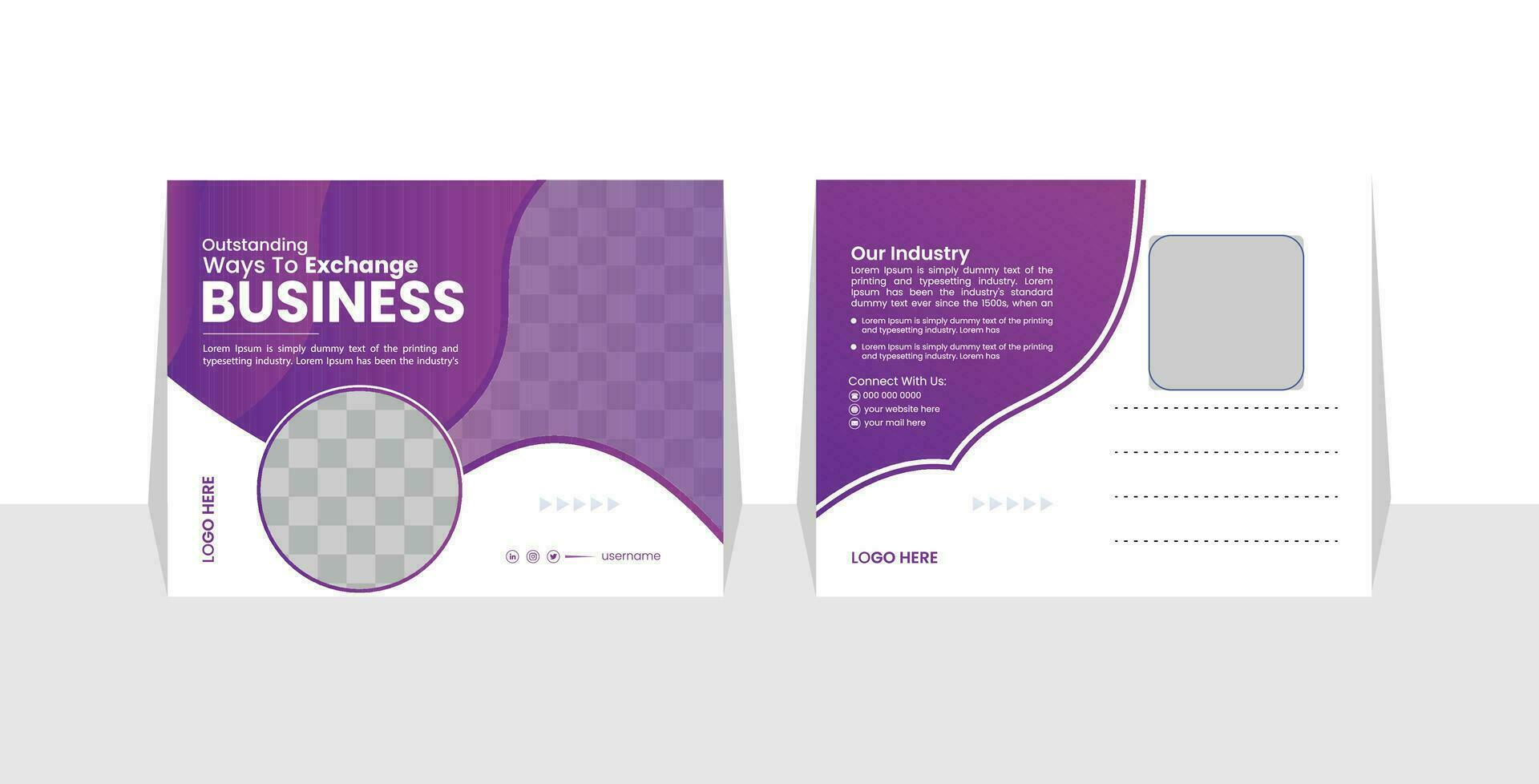 Corporate postcard design template. amazing and modern postcard design. stylish corporate postcard design vector