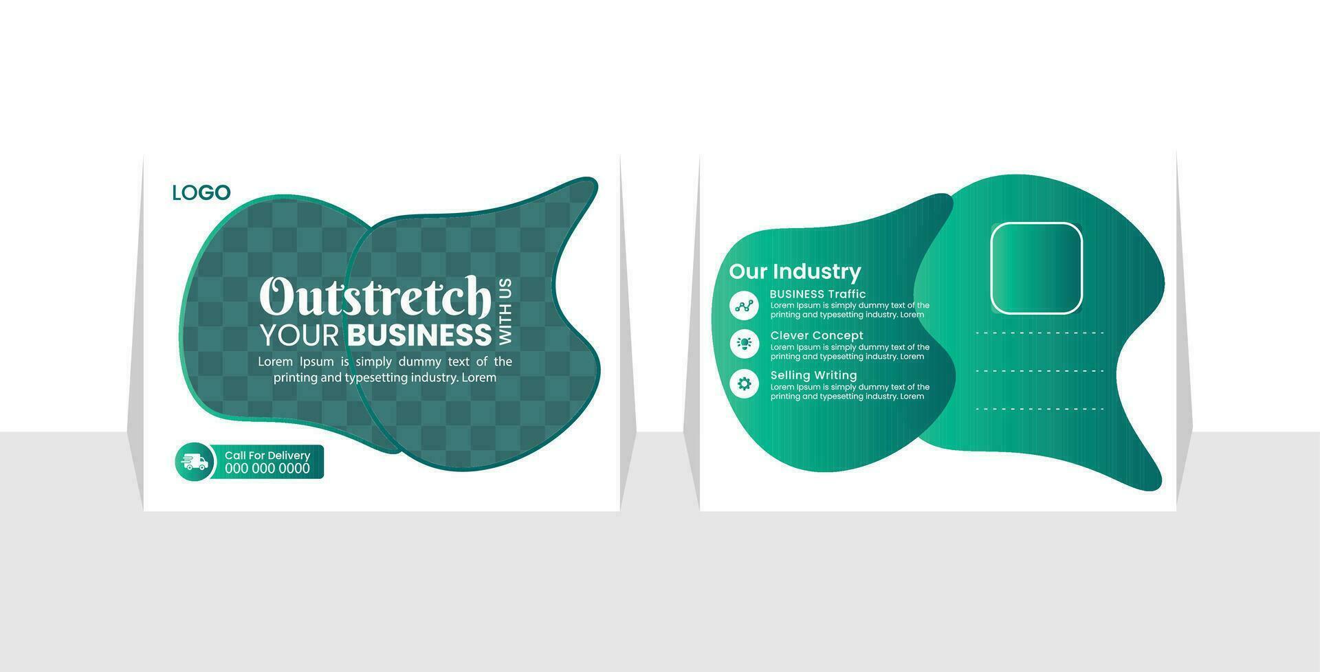 Corporate postcard design template. amazing and modern postcard design. stylish corporate postcard design vector