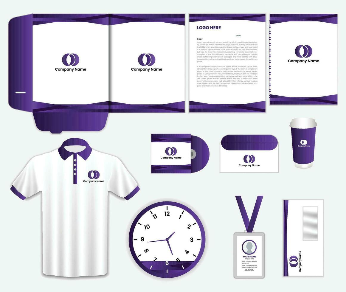 Brand Identity Mock-Up of stationery set design. Business office stationary template vector