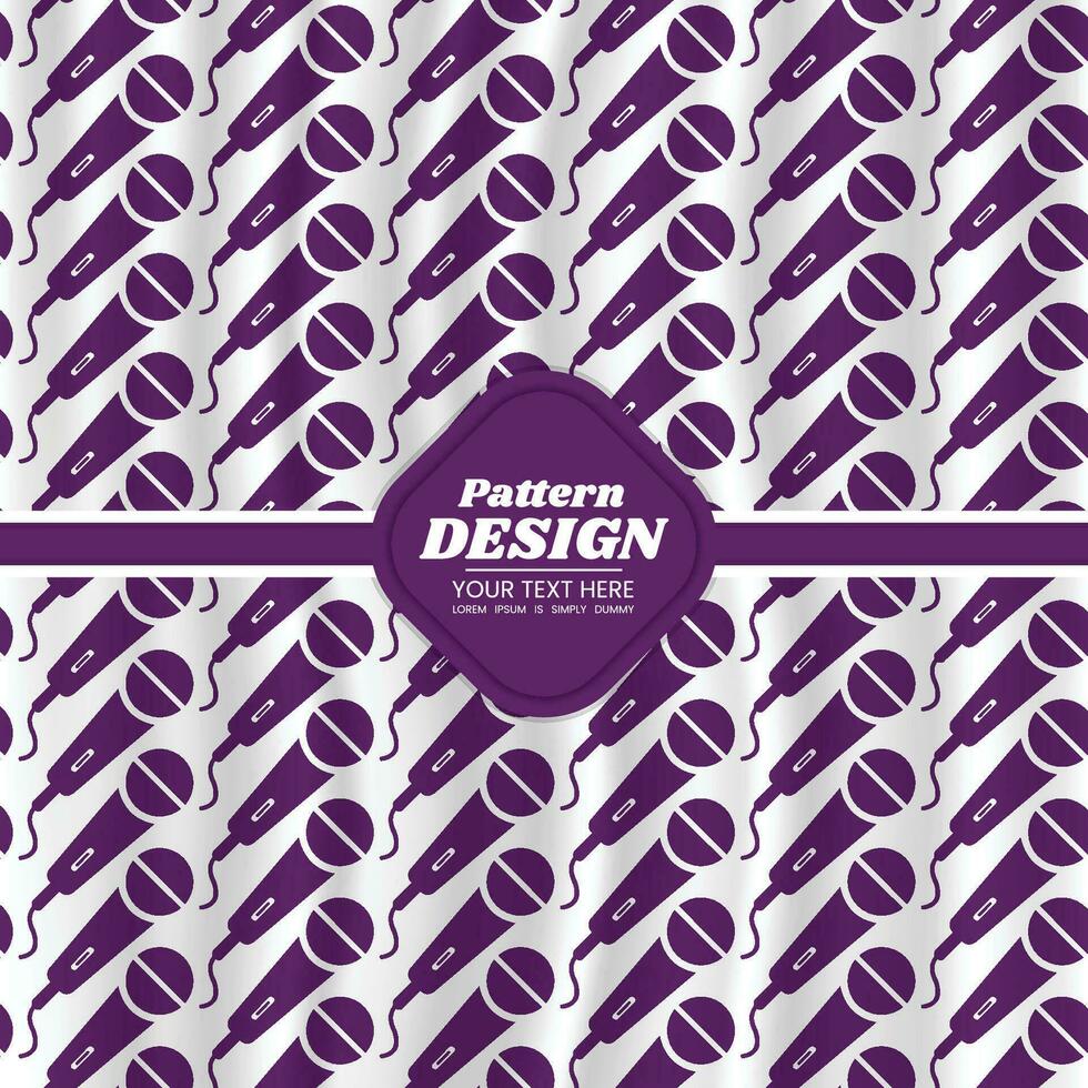 Simple microphone icon pattern background vector
