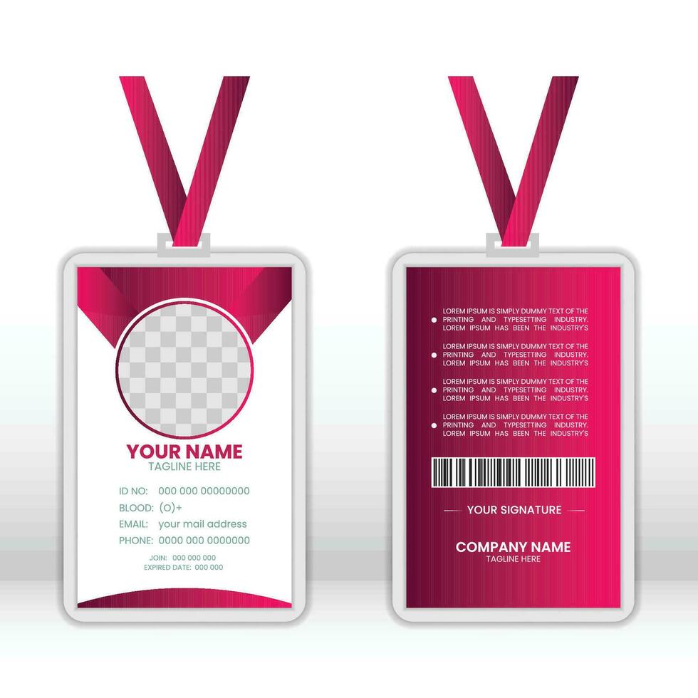 ID Card Template .Office Id card. Employee Id card for your company vector