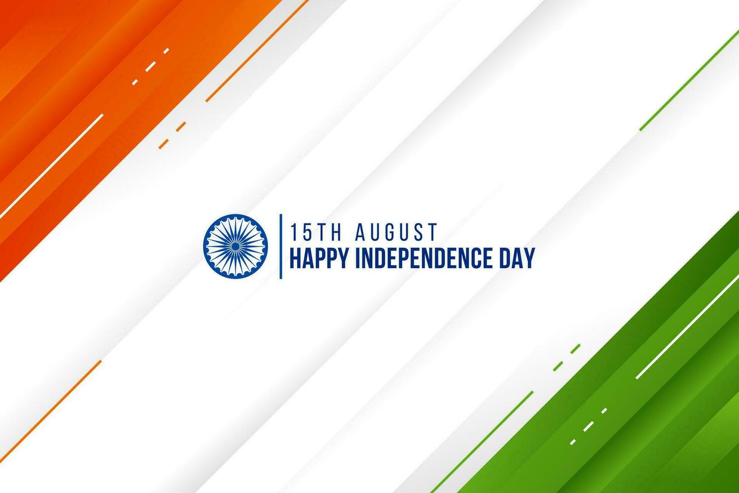 india independence day tricolor abstract background with ashoka chakra vector