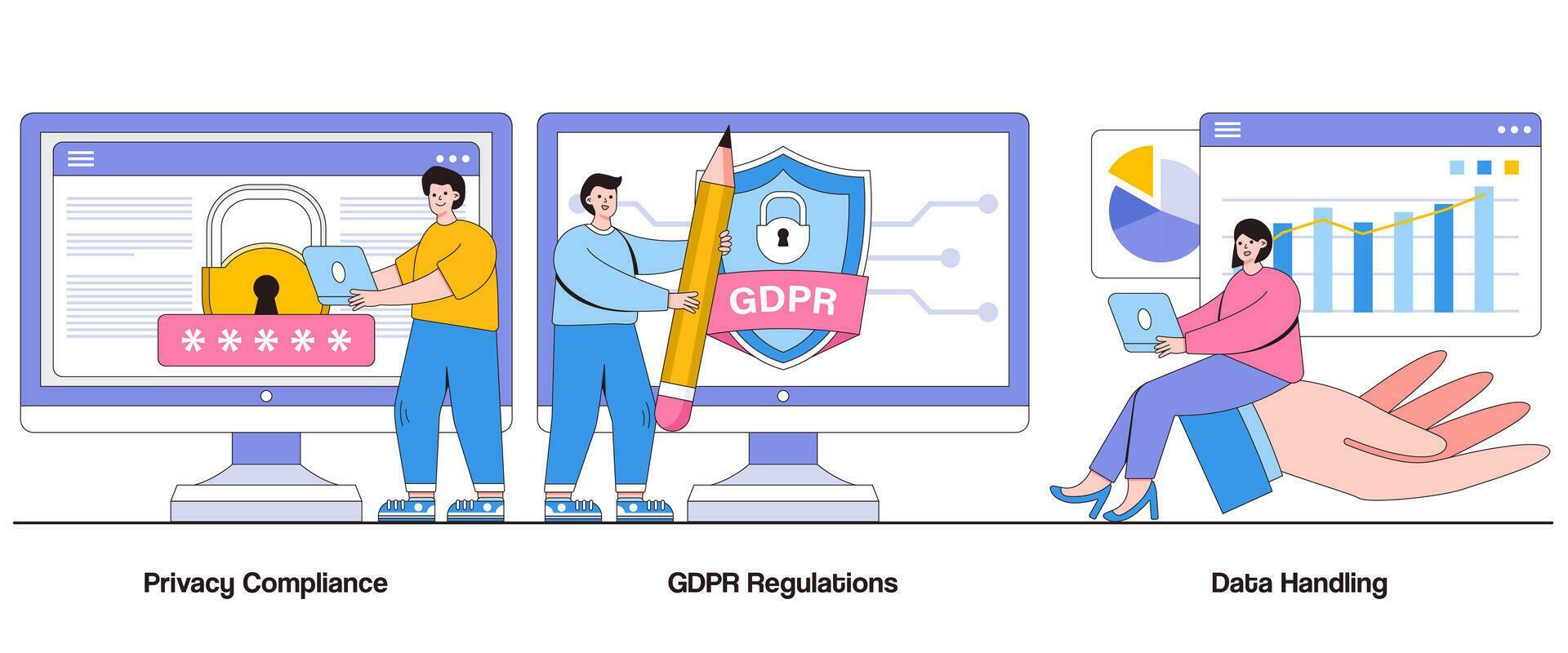 Privacy Compliance, GDPR Regulations, Data Handling Concept with ...
