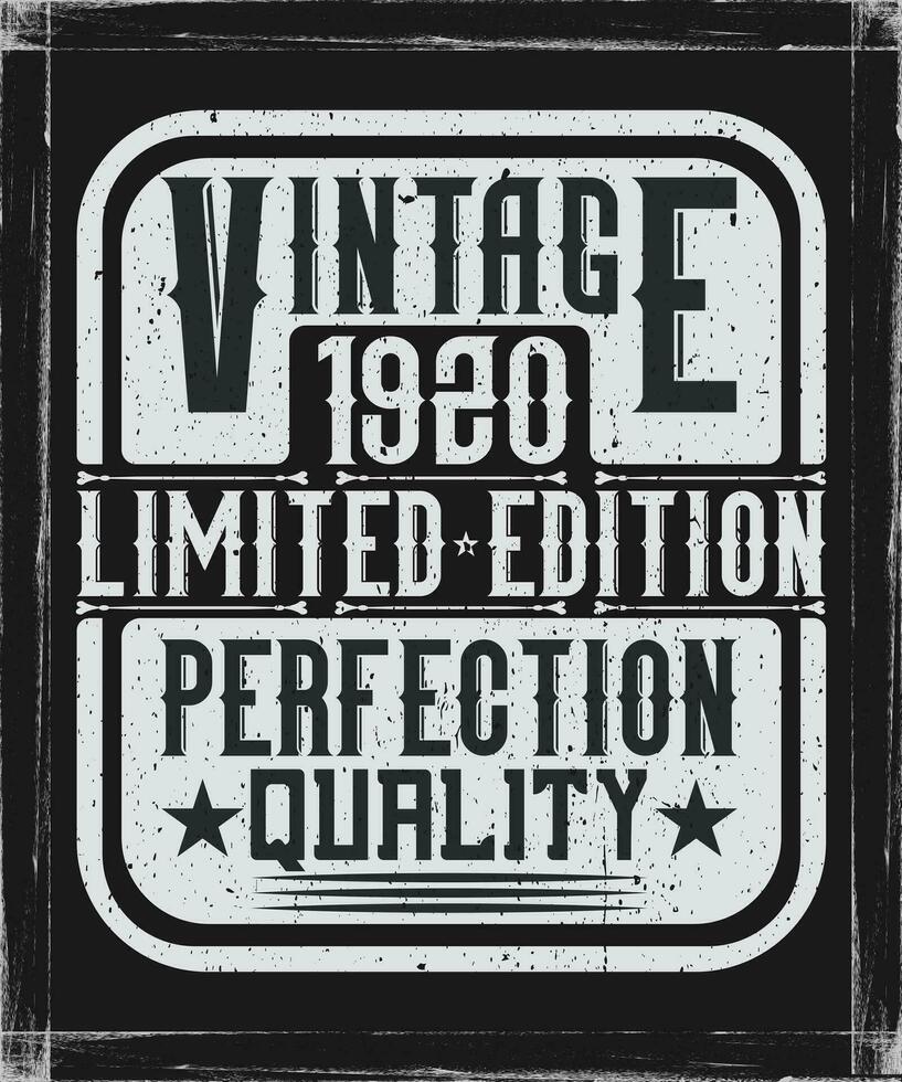 Vintage label design with lettering. Vintage Birthday t shirt design with Birthday elements vector