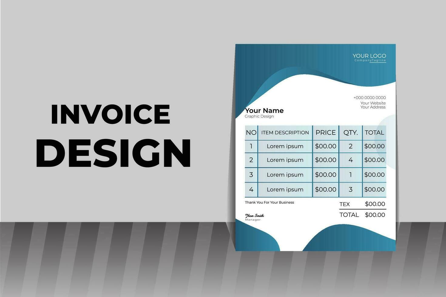 modern invoice design vector