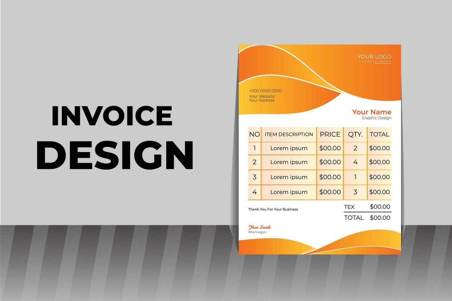 modern invoice design vector