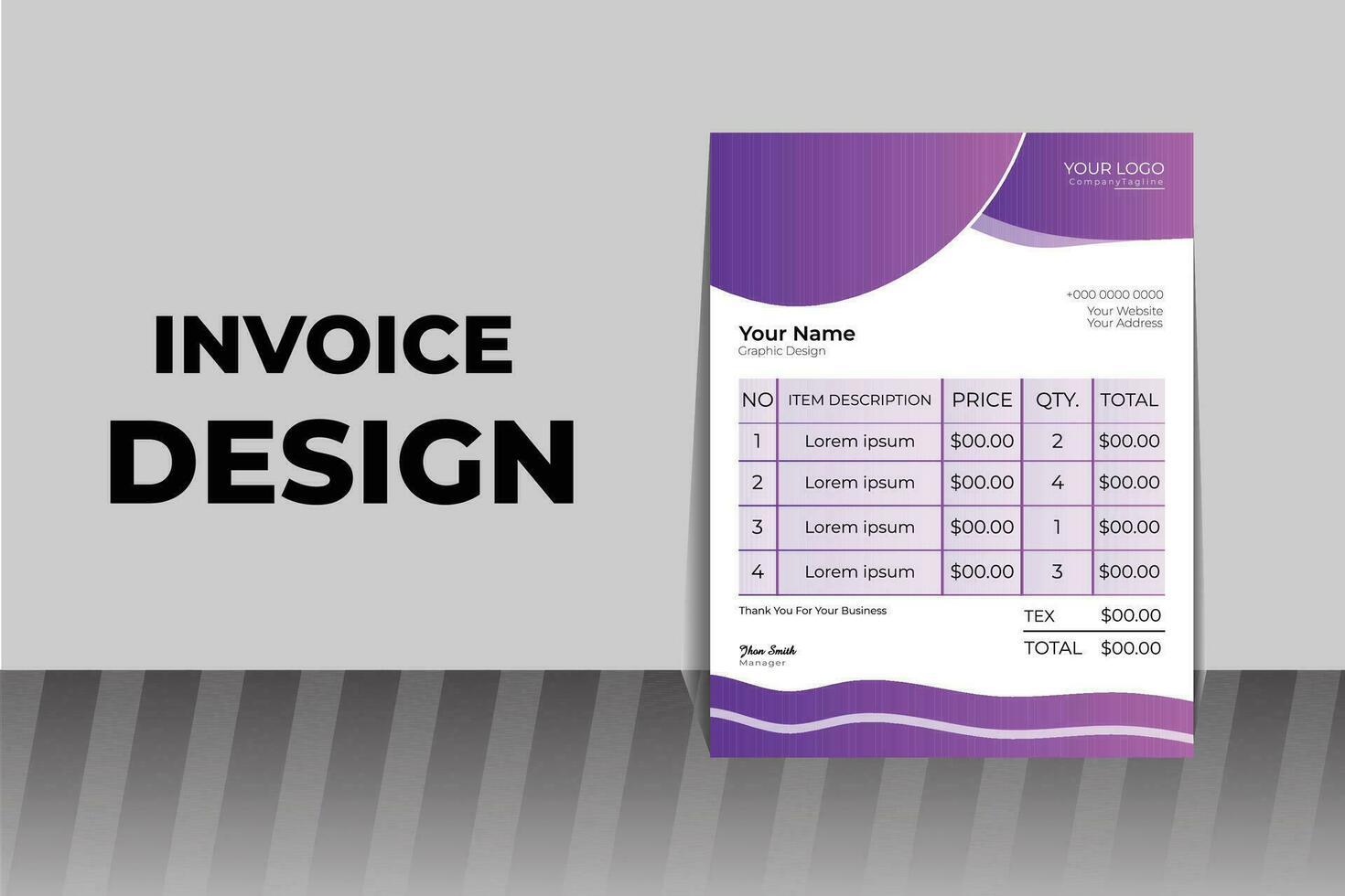 modern invoice design vector