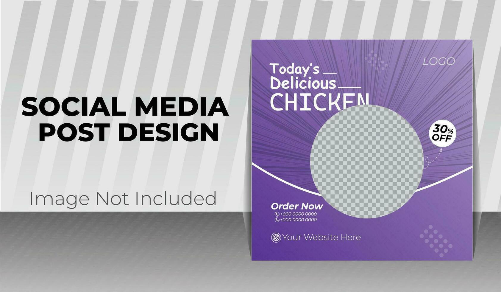 new chicken social media post design vector