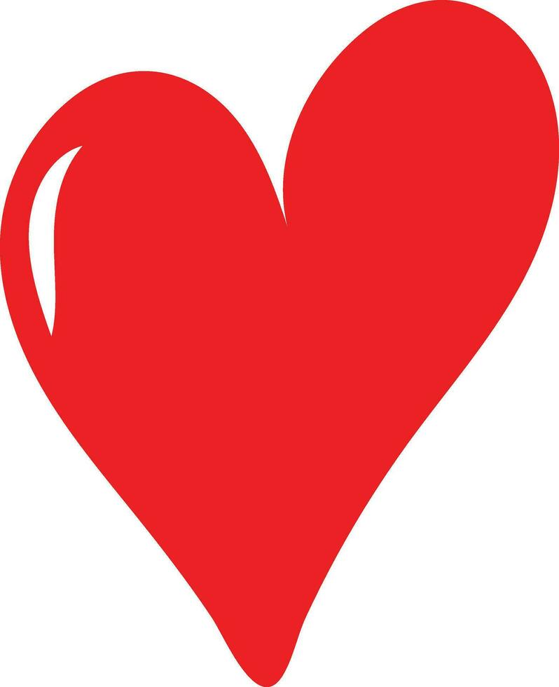 Red Love Heart Shape Hand Drawn Doodle Icon vector