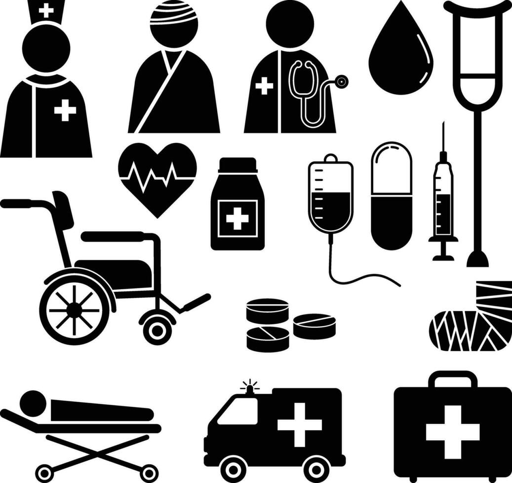 A Set of Medical Hospital Icons vector