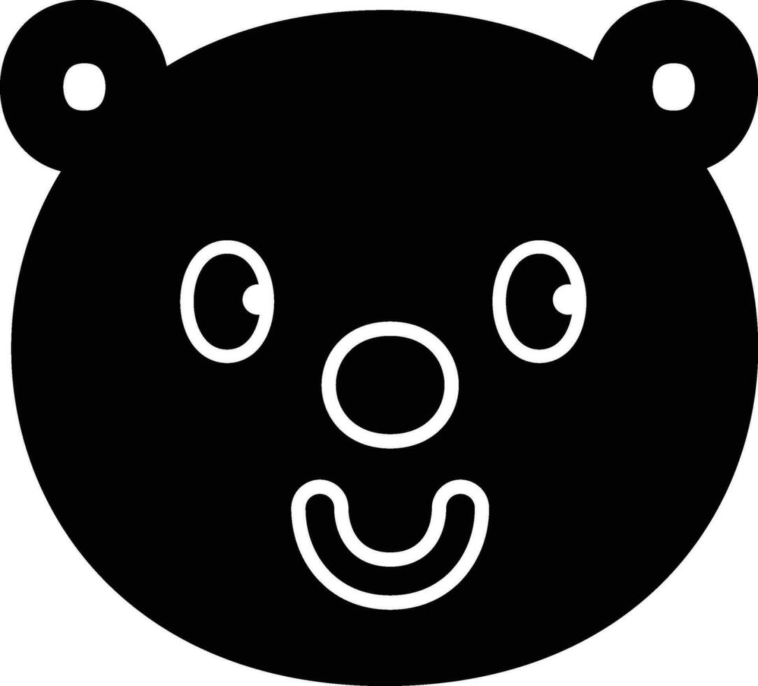 Funny Cartoon Head of a Bear. Hand Drawn Doodle Icon vector