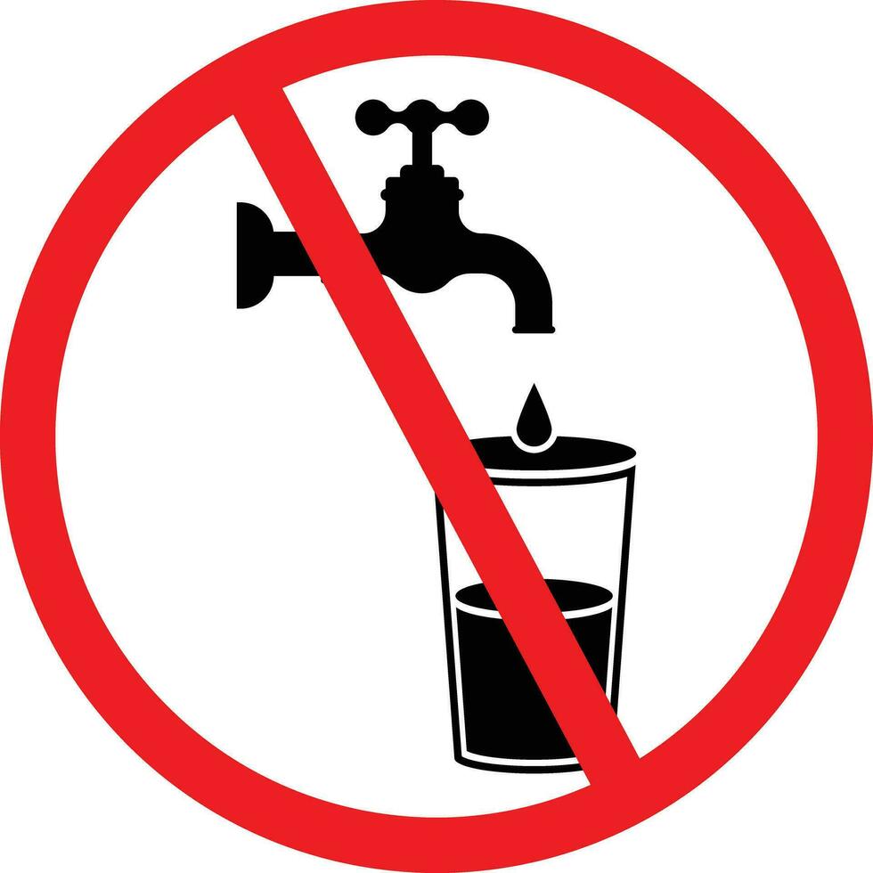 no potable agua icono. inseguro agua símbolo vector