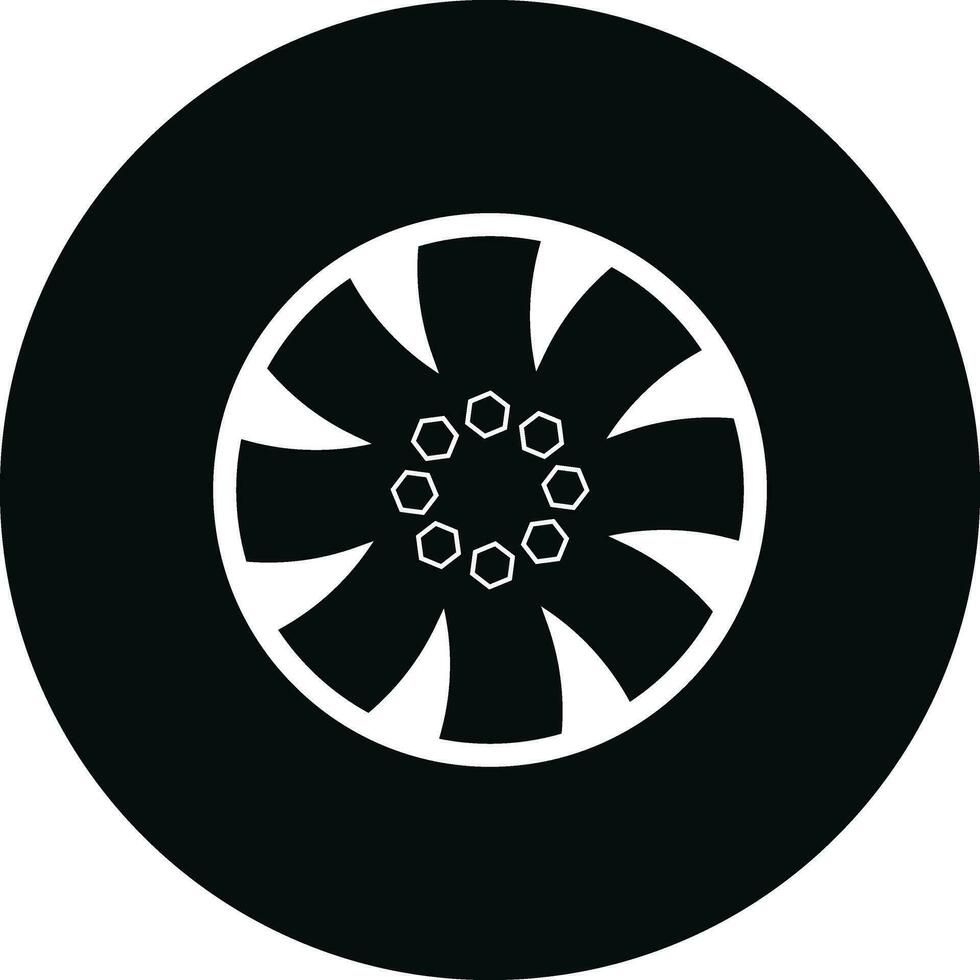 sencillo motor coche neumático icono ilustración vector